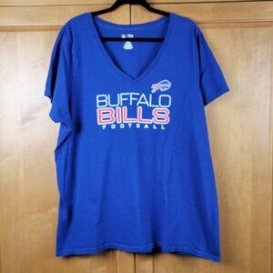 NFL Women's Buffalo Bills Football Blue V-Neck Short Sleeve Tee - 3XL